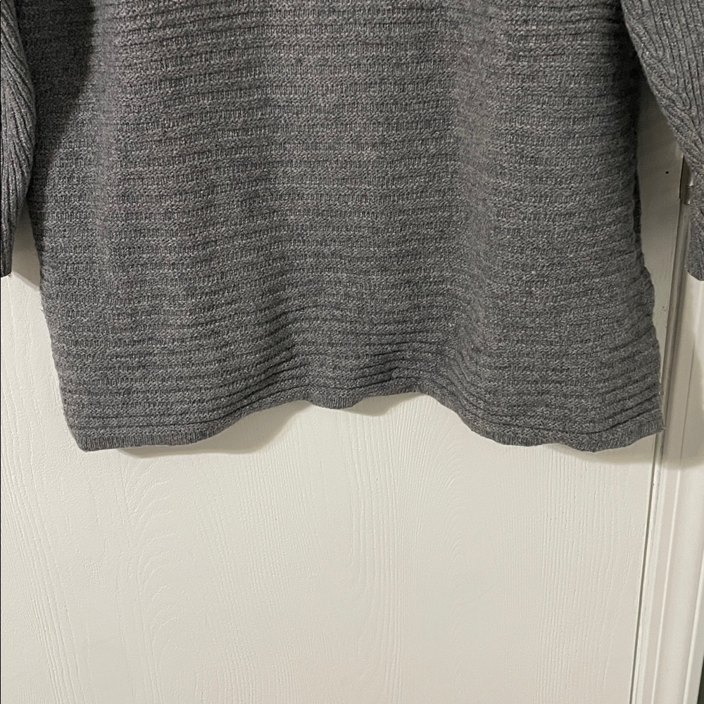 J Jill Sweater Womens Gray Long Sleeve Wool Silk Blend Ribbed Knit Tunic XLP - Picture 3 of 6